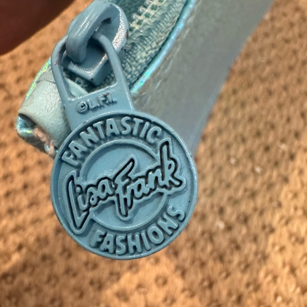 RARE Vtg Lisa Frank Mermaid Blue Iridescent 3 Ring Zip Up. New no tags. Rare! - Picture 8 of 8